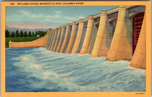 Vintage postcard spillway - vintage,