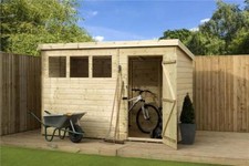 Empire 1500 Pent Garden Shed Wooden 10X7 10ft x 7ft SHIPLAP TONGUE & GROOVE WIND