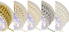 4, 6, 8mm Pearl Bead Pearls on a String Chain Round Trim Ribbon Price Per Metre