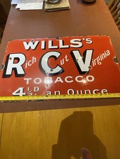 Enamel Sign original Wills’s Rich Cut Virgins
