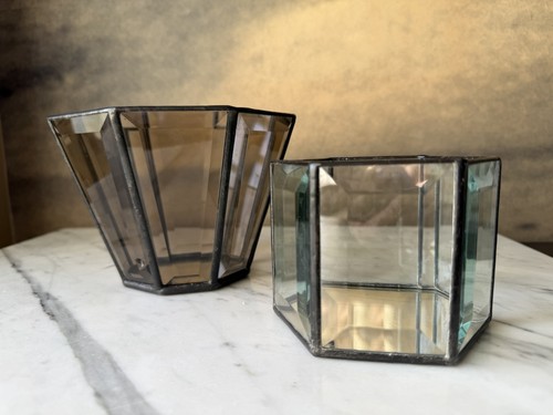 Leaded beveled glass candle - 2,