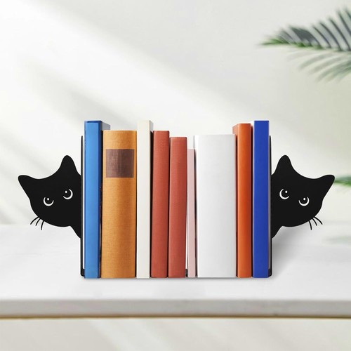 Peeping cat metal - bookends, 2