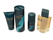 Vintage Avon Musk For Men Bundle After Shave, talc, deodorant, shower gel