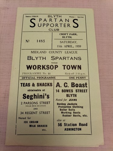 1958 blyth spartans - 1958/59, v