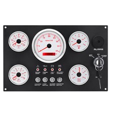 5 Gauge Set with Instrument Panel Tachometer 0-4000 RPM For Marine Boat Yacht 