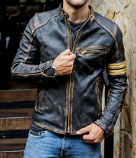 Mens Black Biker Vintage