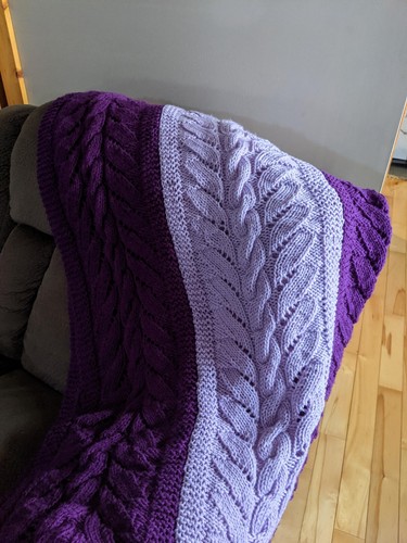 Handmade afghan cable knit - afghan,