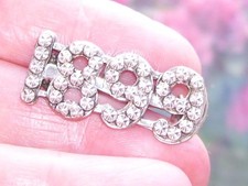 Superb Fine Antique Victorian Dated 1899 Sparkly Cut Steel Brooch Pin