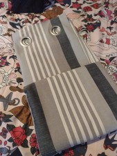 Next Lined Curtains Black Grey Stripes 52 Wide 90 " Drop