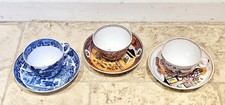 3 Antique Tea Cups And Saucers