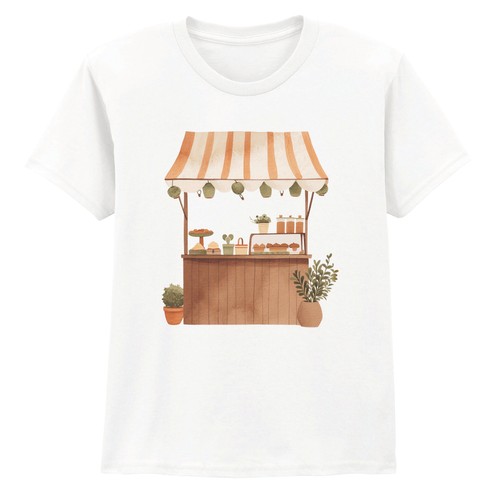 Cute market stall - stall, t-shirt