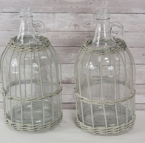 Vtg pair gallon glass - pair,