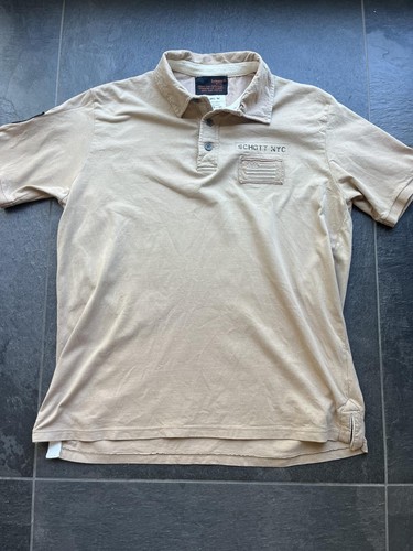 Schott nyc beige polo shirt - polo,