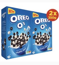 Oreo O's Cereal Breakfast Crunchy Cocoa Hoops Vanilla Cereal Pack of 2x 350g New