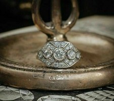 Art Deco Style 2.5Ct Round Lab Created Diamond 14K White Gold FN Engagement Ring