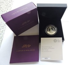 2017 Royal Mint Silver Proof Piedfort £5 House Of Windsor Cased With COA & Outer