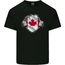 Canadian Flag Ripped Torn Gym Canada Day Kids T-Shirt Boys Girls