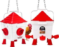 Chicken Feeder and Drinker Set, Automatic Gravity Feeder/8.5L, Chicken Feeder an