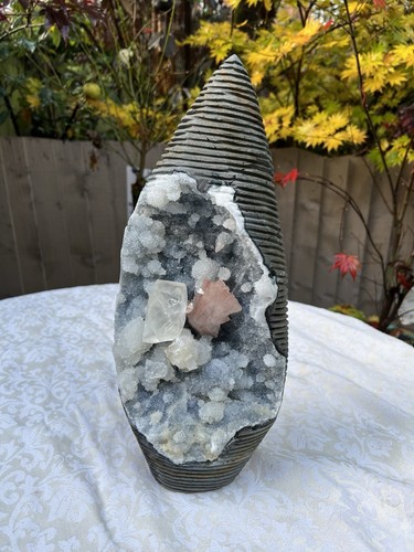 Apophyllite crystals geode - apophyllite,