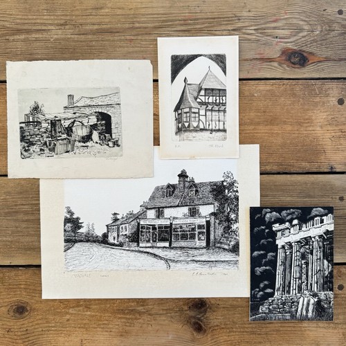 Vintage etching prints - vintage,