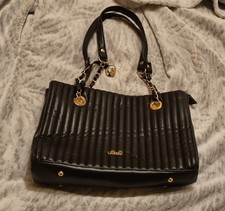 Black handbag with golden