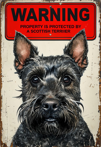 Warning scottish terrier - scottish,