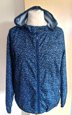 Cotton Traders Lightweight   Hooded  Anorak Jacket Blue Print 14 Ladies Womens
