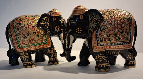 Pair elephants handcrafted - pair,