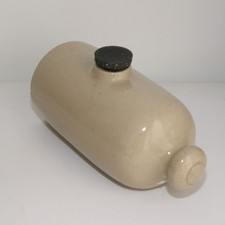 Large Antique Stone Hot Water Bottle Foot Warmer Bed Airer Beige with Stopper