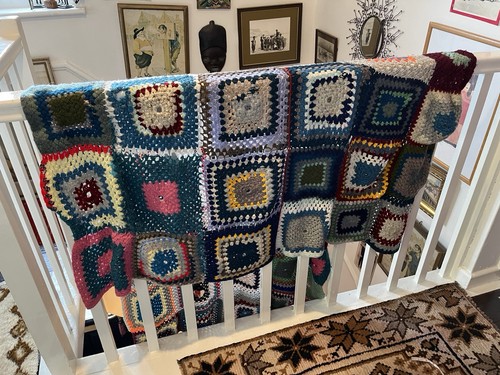 Vintage hand crochet blanket - crochet,
