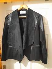 Size 14 Petite Wallis Faux Leather Waterfall Jacket