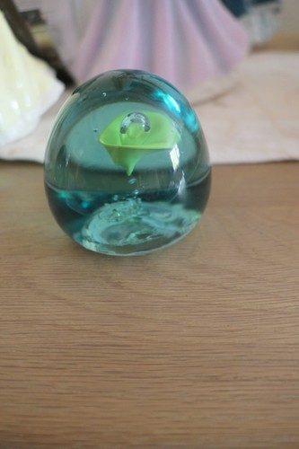 Victorian green glass - , flower