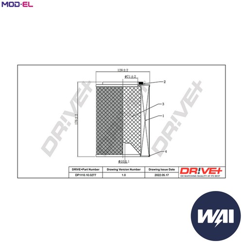 Air filter dp1110 - dp1110.10.0277, for
