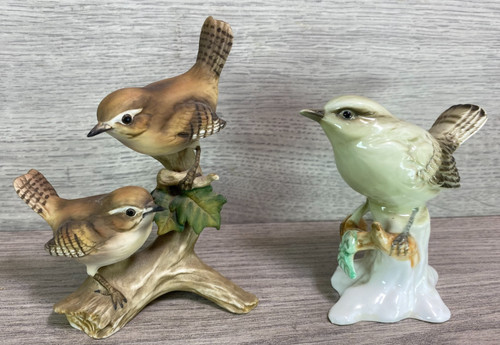 Porcelain wren birds - birds, on