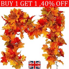 ARTIFICIAL AUTUMN DECORATIONS LEAF GARLAND PUMPKINS MAPLE LEAF WREATH FALL DECOR