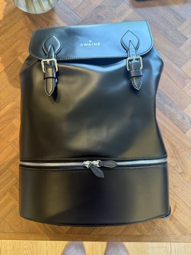 Swaine black leather - swaine, backpack