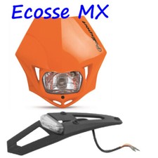 POLISPORT MMX ORANGE Headlight Enduro Road Legal Rear LED Tail Light assembly