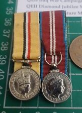 QEII Iraq War Campaign & Diamond Jubilee Miniature Medals Court Mounted Set
