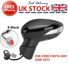 For Ford Fiesta MK7 2008-2012 Left Gloss Black Wing Mirror Electric Heated 6 Pin