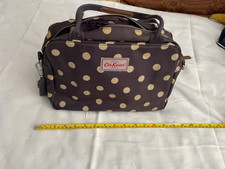 Cath Kidston laptop/work/ Bag Travel Navy/Grey Polka Dot Zip Top Coated Canvas