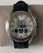 Mens Police Chronograph Watch Rubber Strap 12076J Spares Or Repair