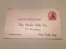U. S. The Mosler SafeCompany Broadway New York 1920 postal card 67197