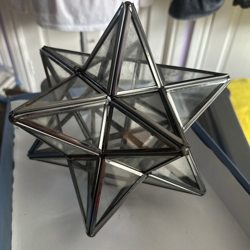 Clear glass metal star - star, lamp