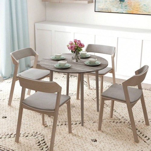 Grey wood grain drop leaf - grey,