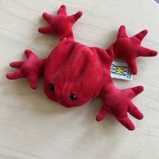 Vintage Manhattan Toy Company Red frog Plush Soft Toy Small 