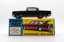 CORGI TOYS 230 MERCEDES-BENZ 220 SE COUPE BLACK REPAINTED VERY GOOD IN REPRO BOX