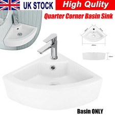 Small Quarter Corner Basin Sink Wall Mounted Cloakroom Bathroom Hand Wash Sink