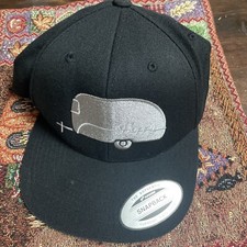 Men’s black hat happy camper  flat Authentic SnapBack Yipping adjustable size