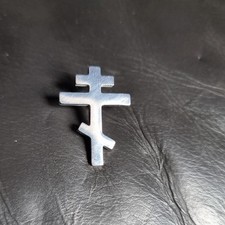 Chrome Orthodox Cross badge -