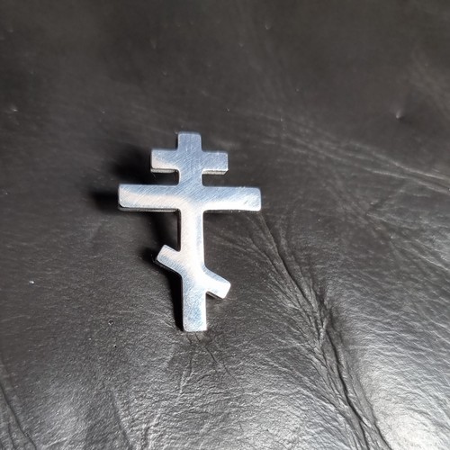 Chrome orthodox cross badge - orthodox,